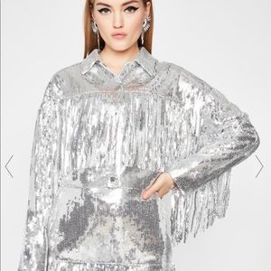 Dolls Kill Sequin Fringe Jacket